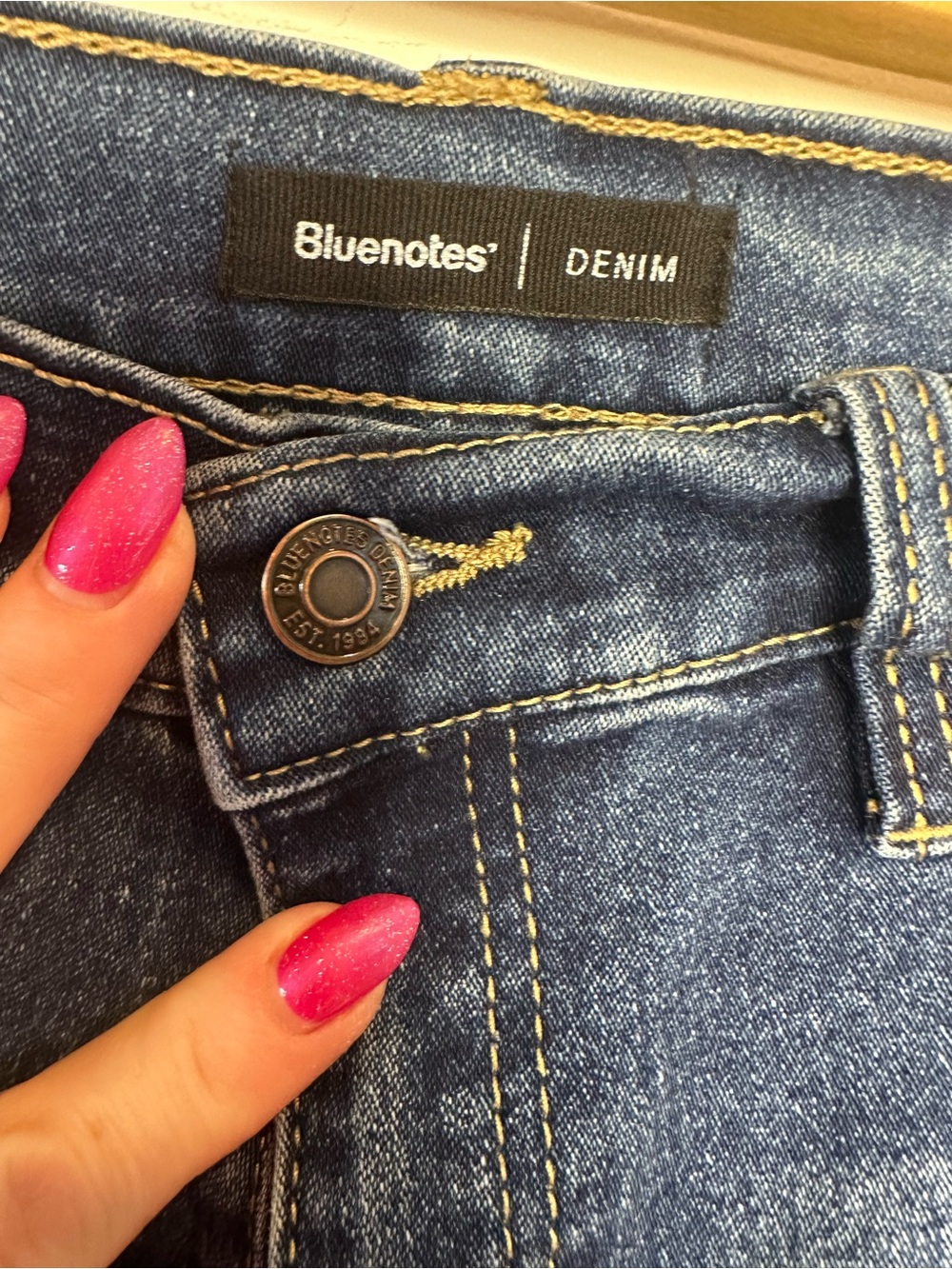 Bluenotes Women's Blue Denim Flare Jeans with Contrast Stitching